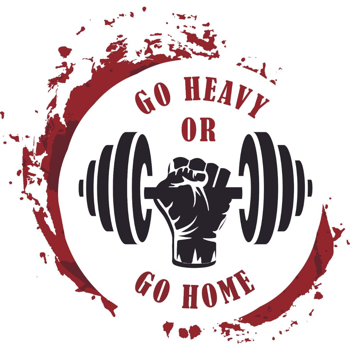 Go Heavy or Go Home Inspirational Gym Quote Wallpaper pattern detail