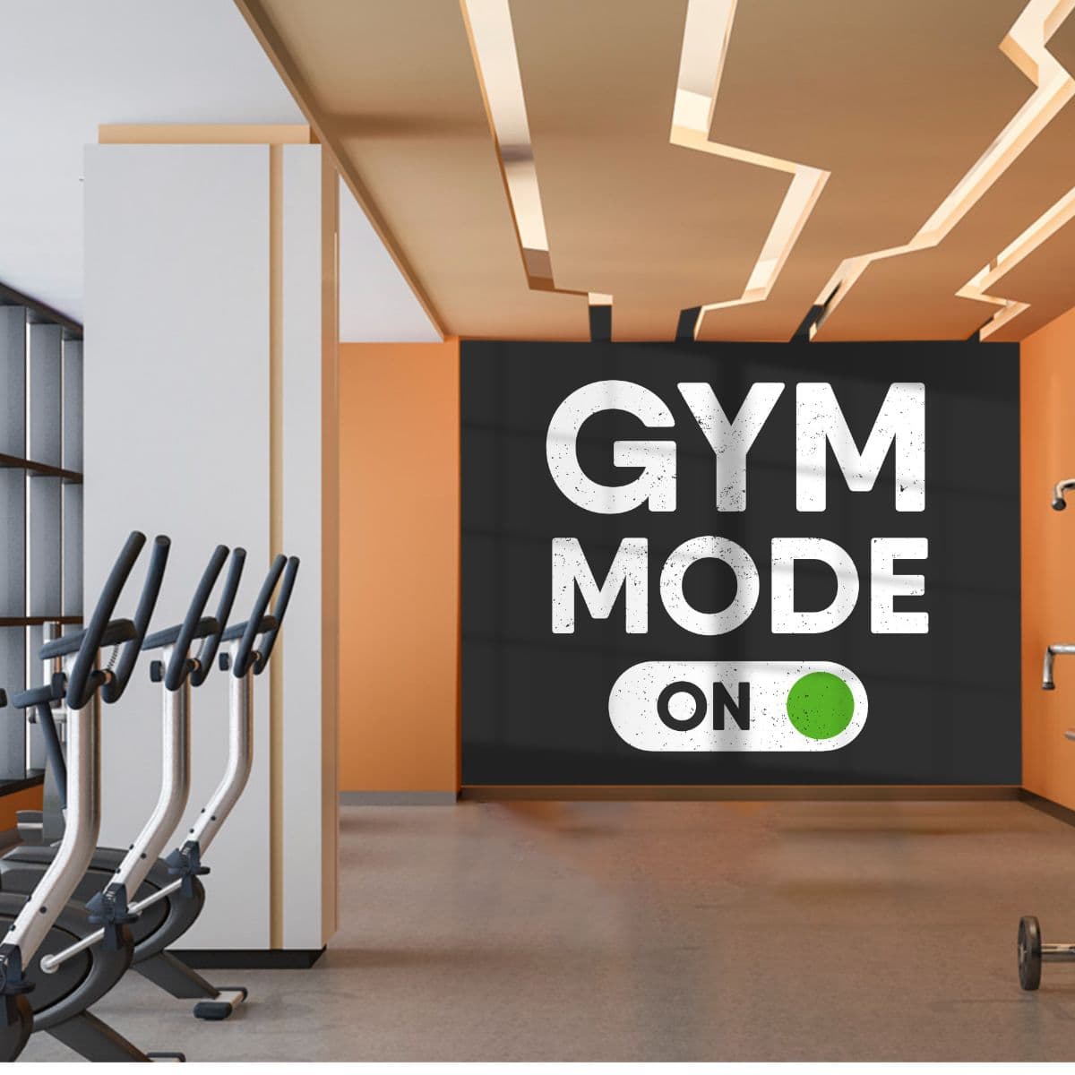 Gym Mode On Gym Wall Wallpaper shown in a room
