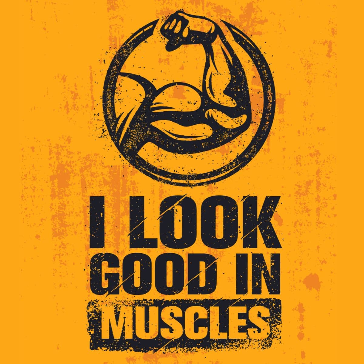 I Look Good in Muscles Fitness Quote Wall Design Wallpaper pattern detail