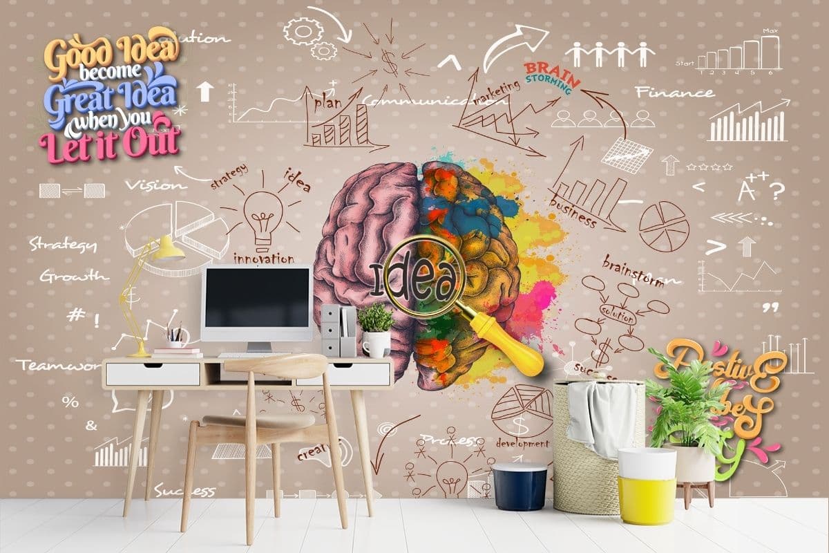 Good Idea, Wallpaper for Office shown in a room