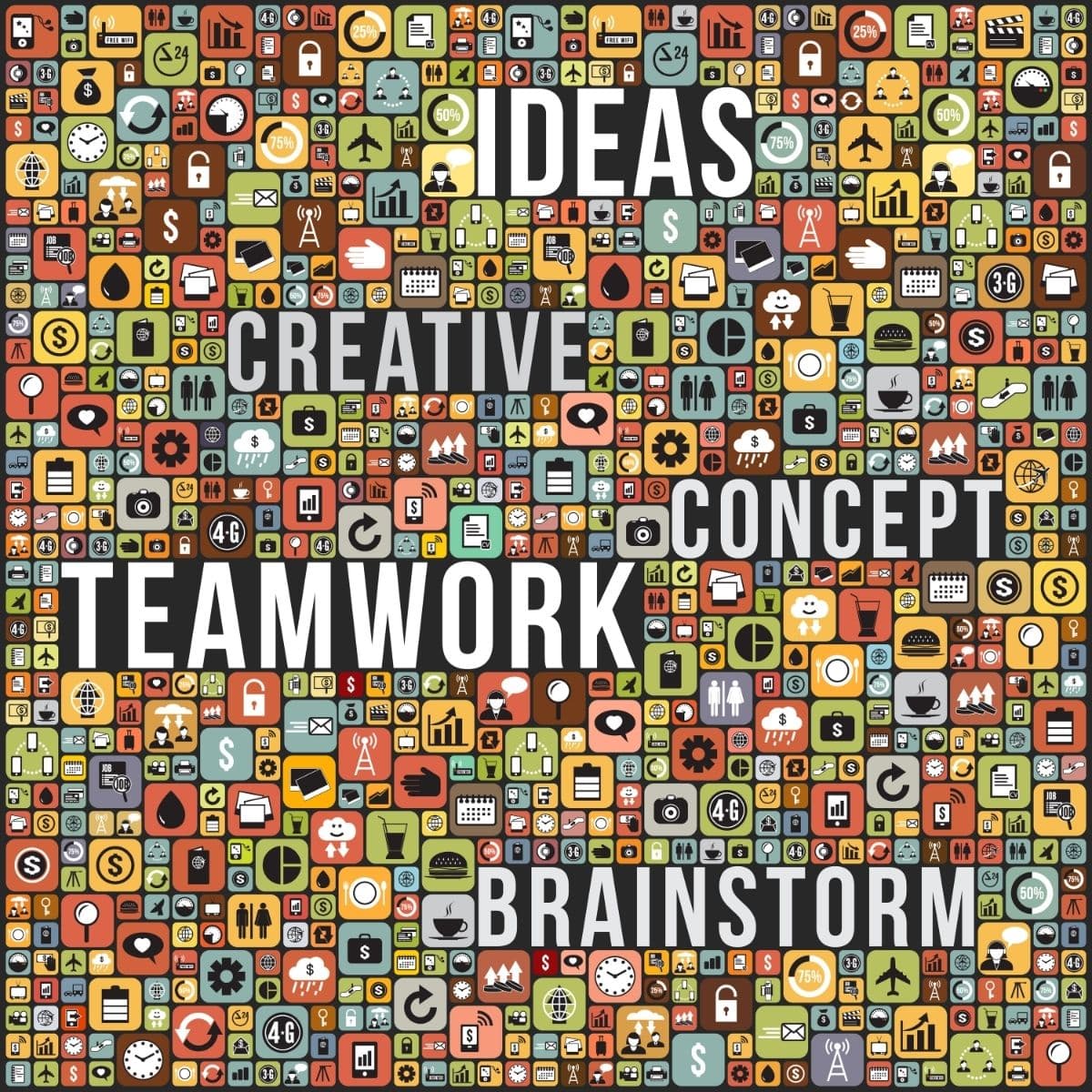Concept, Creative and Teamwork, Wallpaper for Office Wall pattern detail