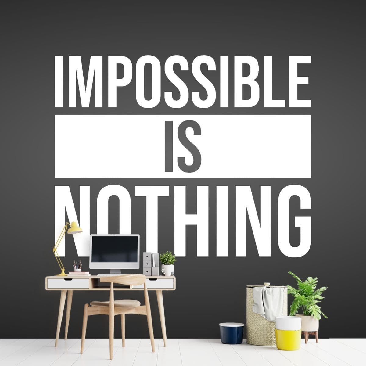 Impossible is Nothing, Wallpaper for Office Wall shown in a room