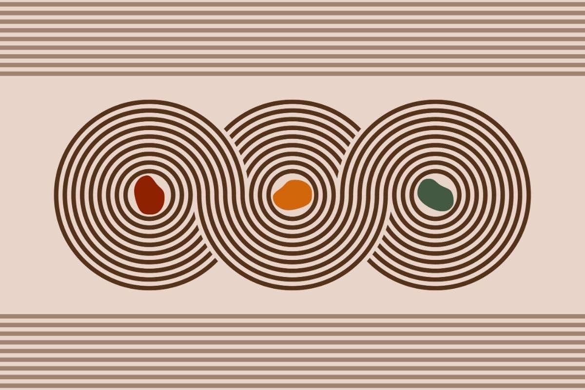 Japanese Zen Infinity Circles, Wallpaper for Office Wall pattern detail