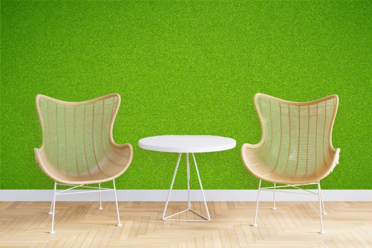 Green Grass Texture Wallpaper for Walls shown in a room