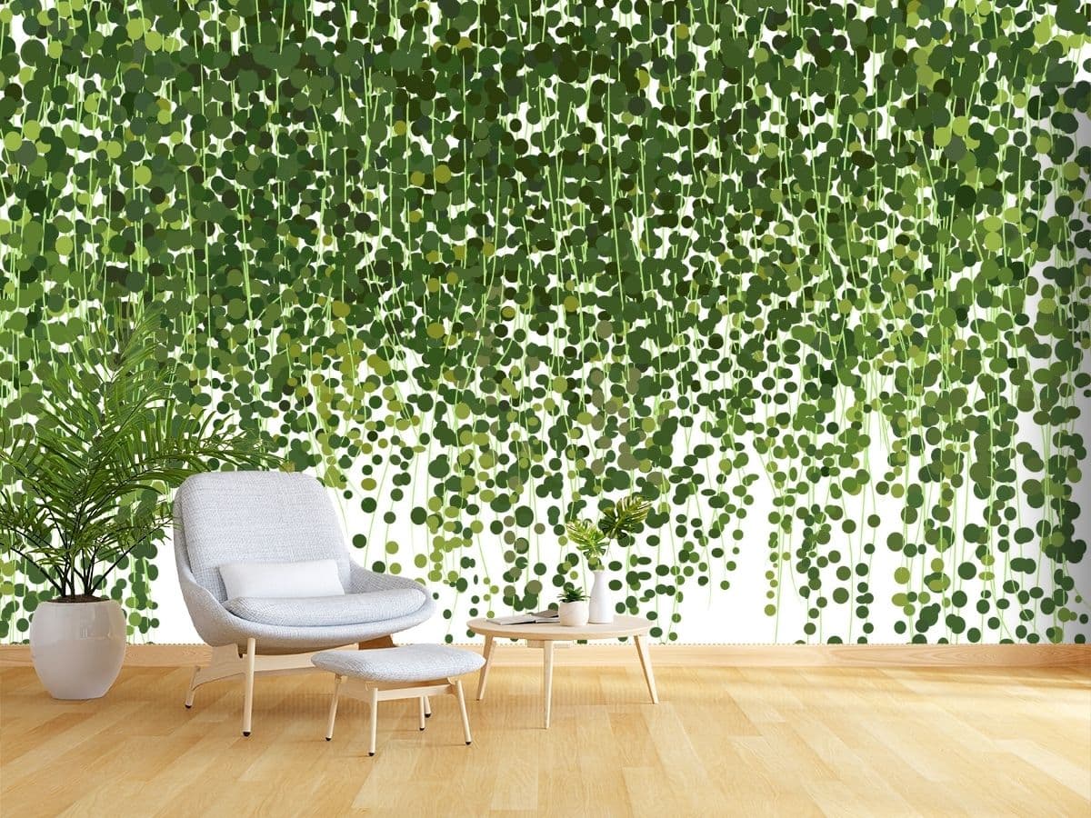 Green Ivy Plant Wallpaper for Walls shown in a room