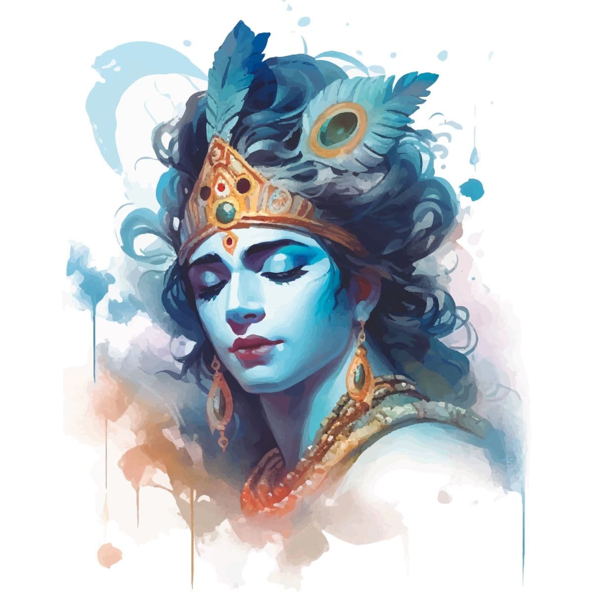 Shri Krishna Wallpaper for Pooja Room pattern detail
