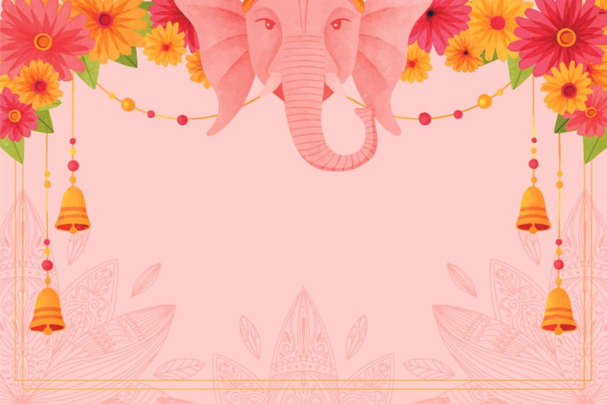 Ganesha Face Wallpaper for Pooja Room pattern detail