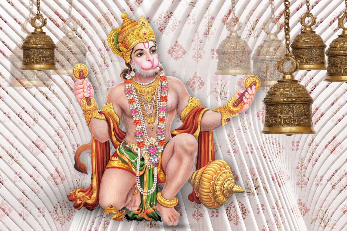 Hanuman Ji Wallpaper for Pooja Room pattern detail