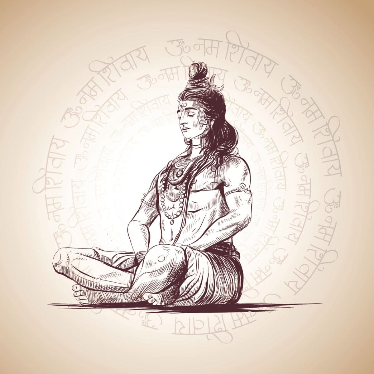 Om Namah Shivay Wallpaper for Pooja Room pattern detail