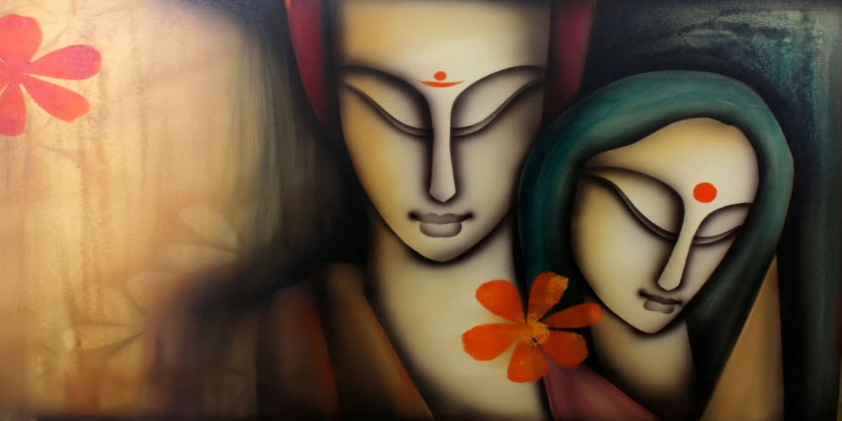 Mesmerizing Radha Krishna Wallpaper for Walls pattern detail