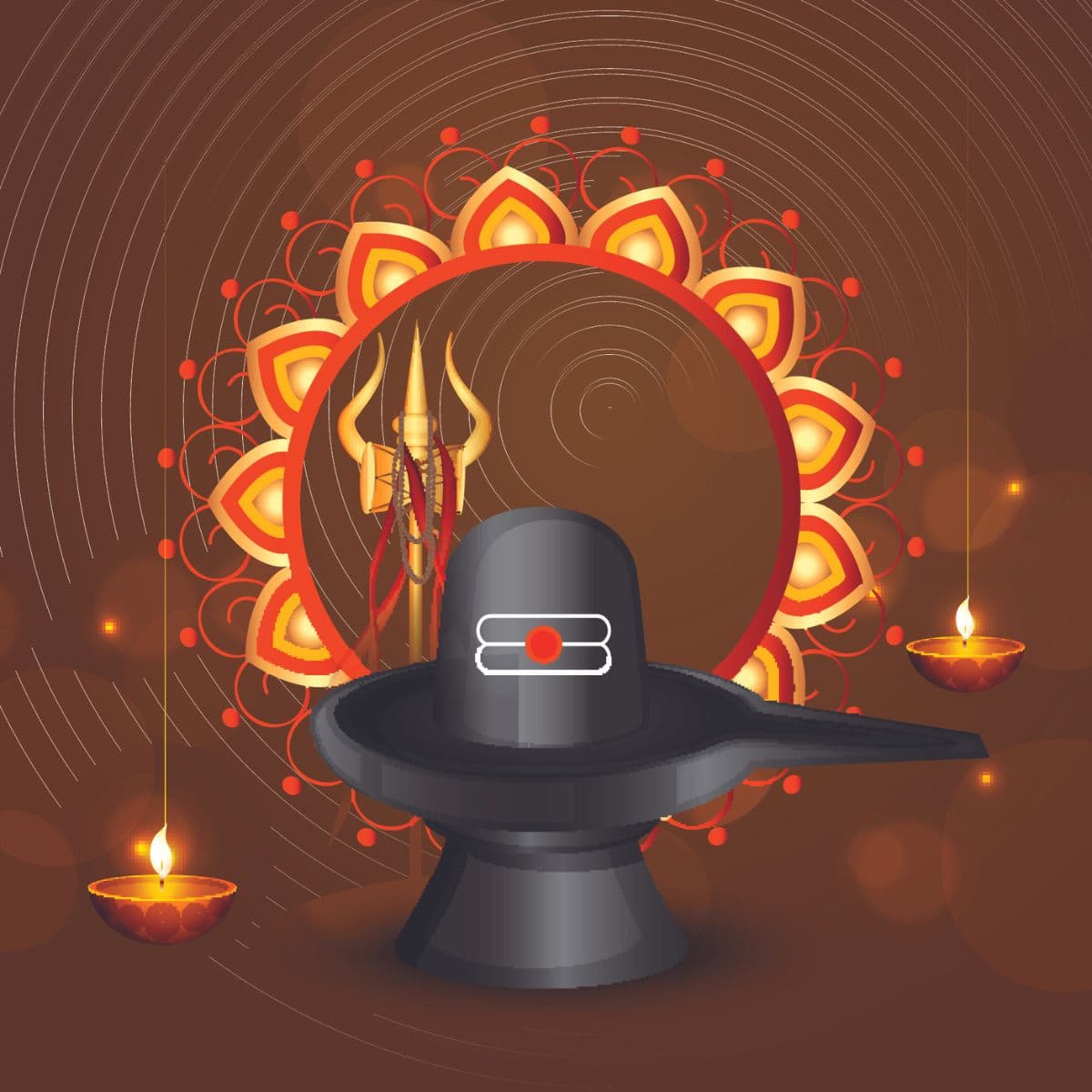 Shiva Linga Wallpaper for Pooja Room pattern detail