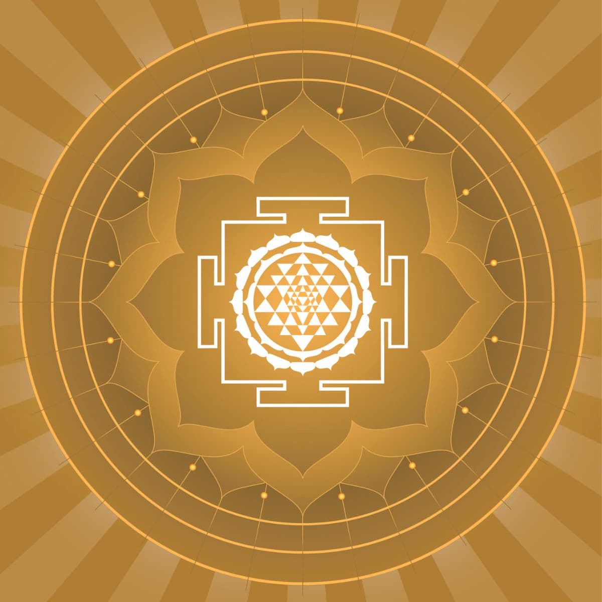Spiritual Shree Yantra Lotus Design Wallpaper for Pooja Room pattern detail