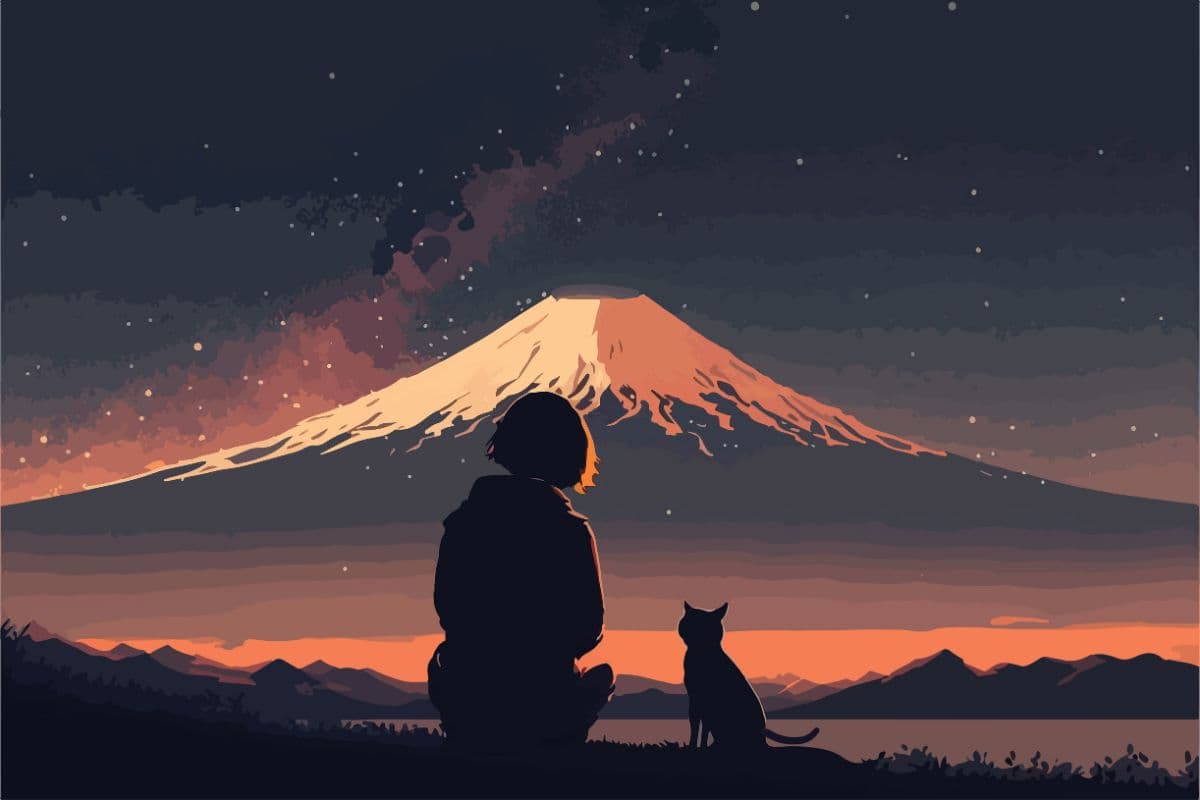 Anime Scenery Wallpaper Mural pattern detail
