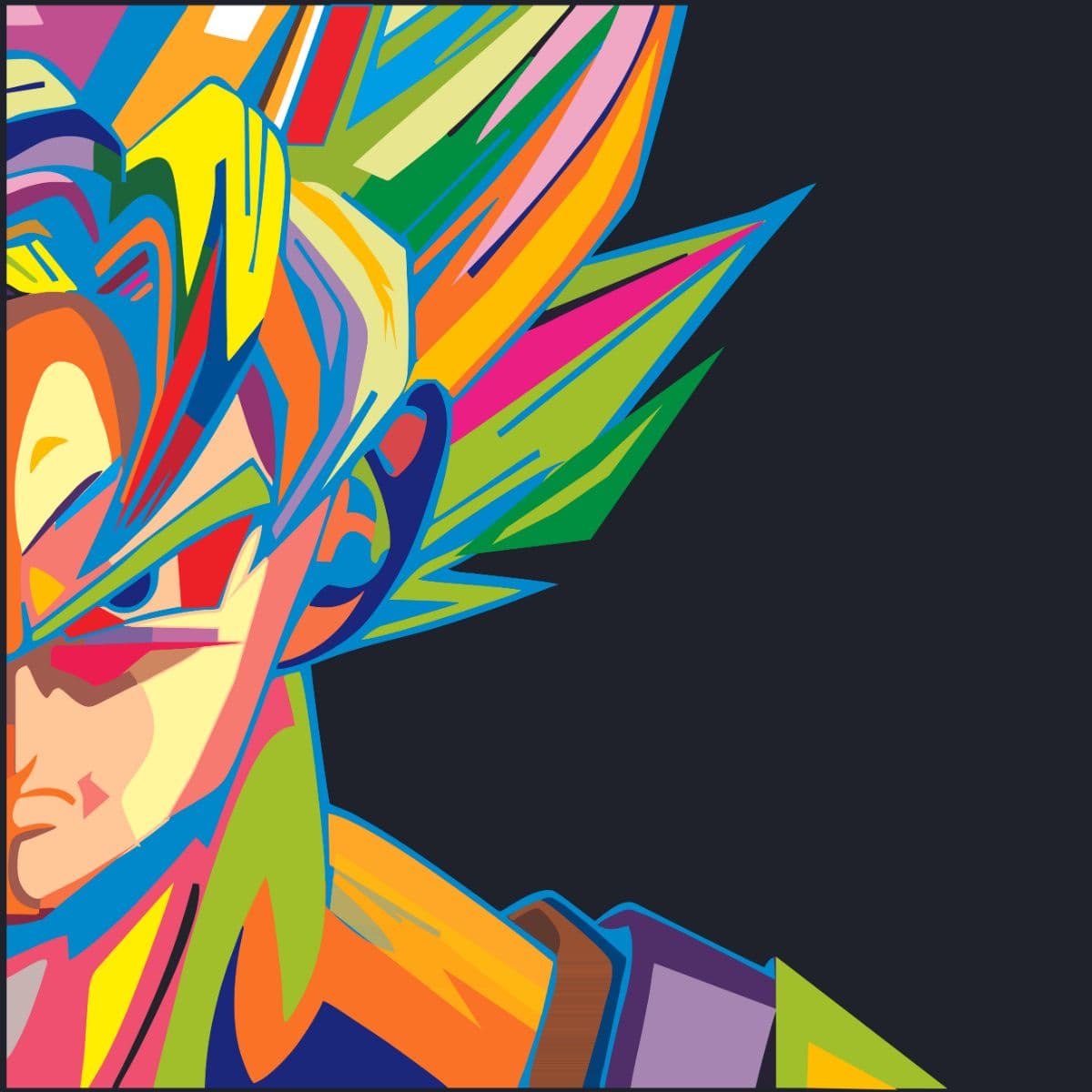Goku Fierce Look Anime Wallpaper pattern detail
