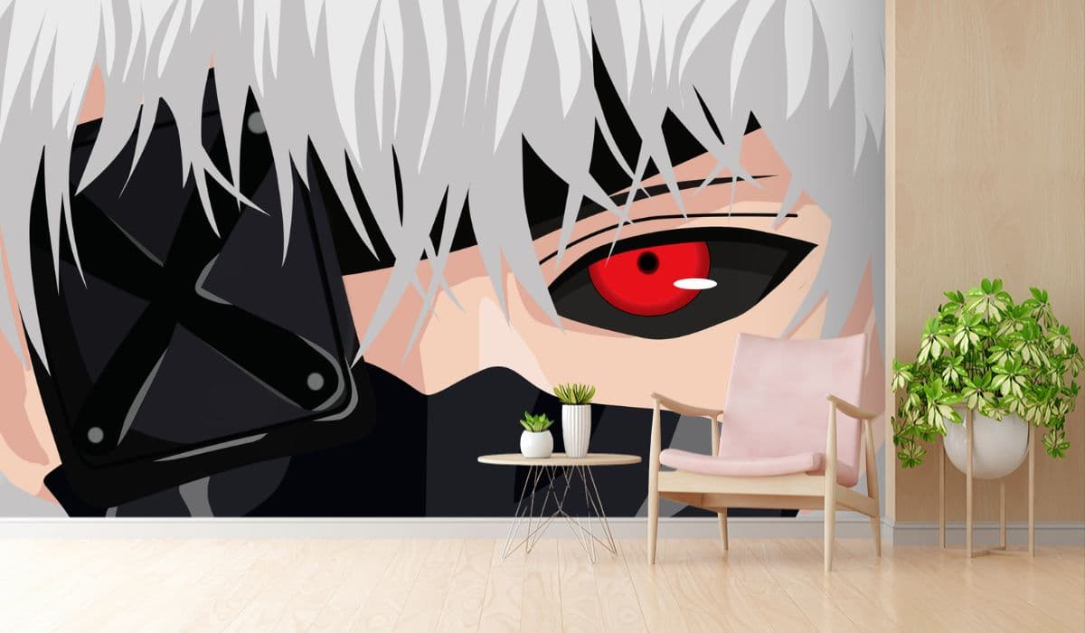 Kaneki Ken Anime Wallpaper shown in a room