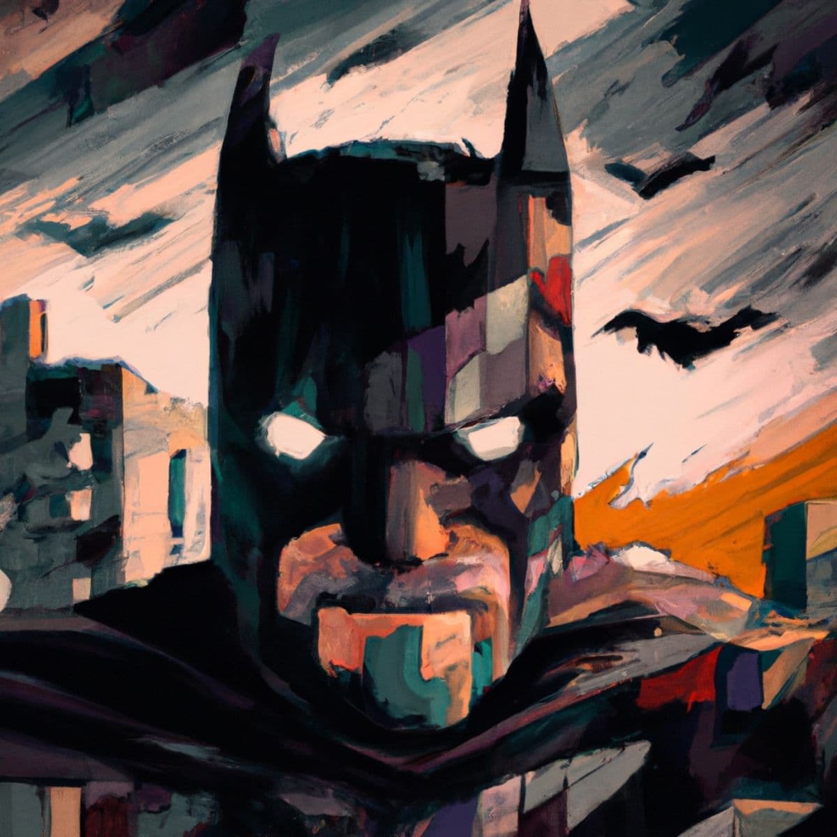 Batman Painting for Wall, Angry Batman Wallpaper pattern detail