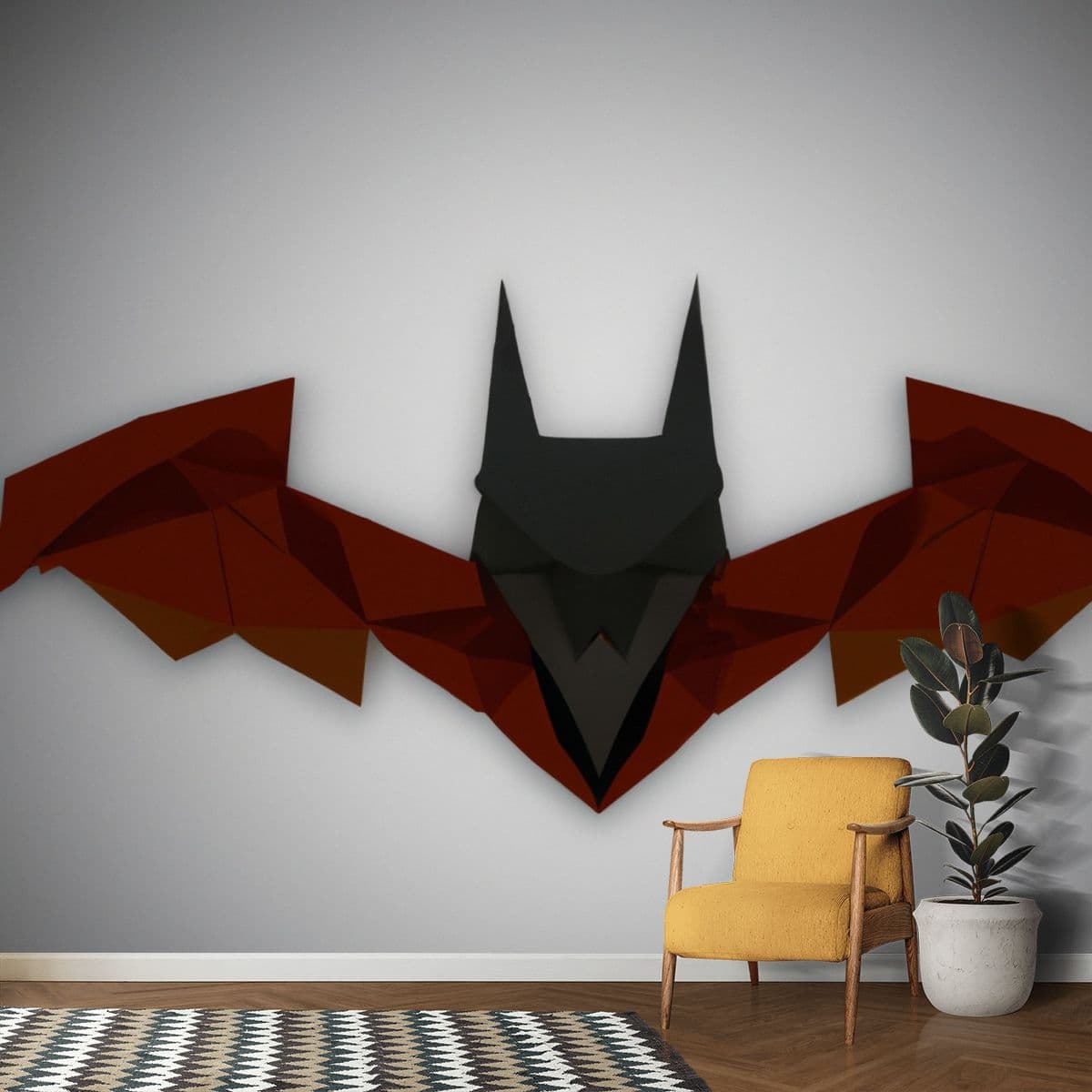 Graffiti Gotham Batman Wall Poster Wallpaper shown in a room