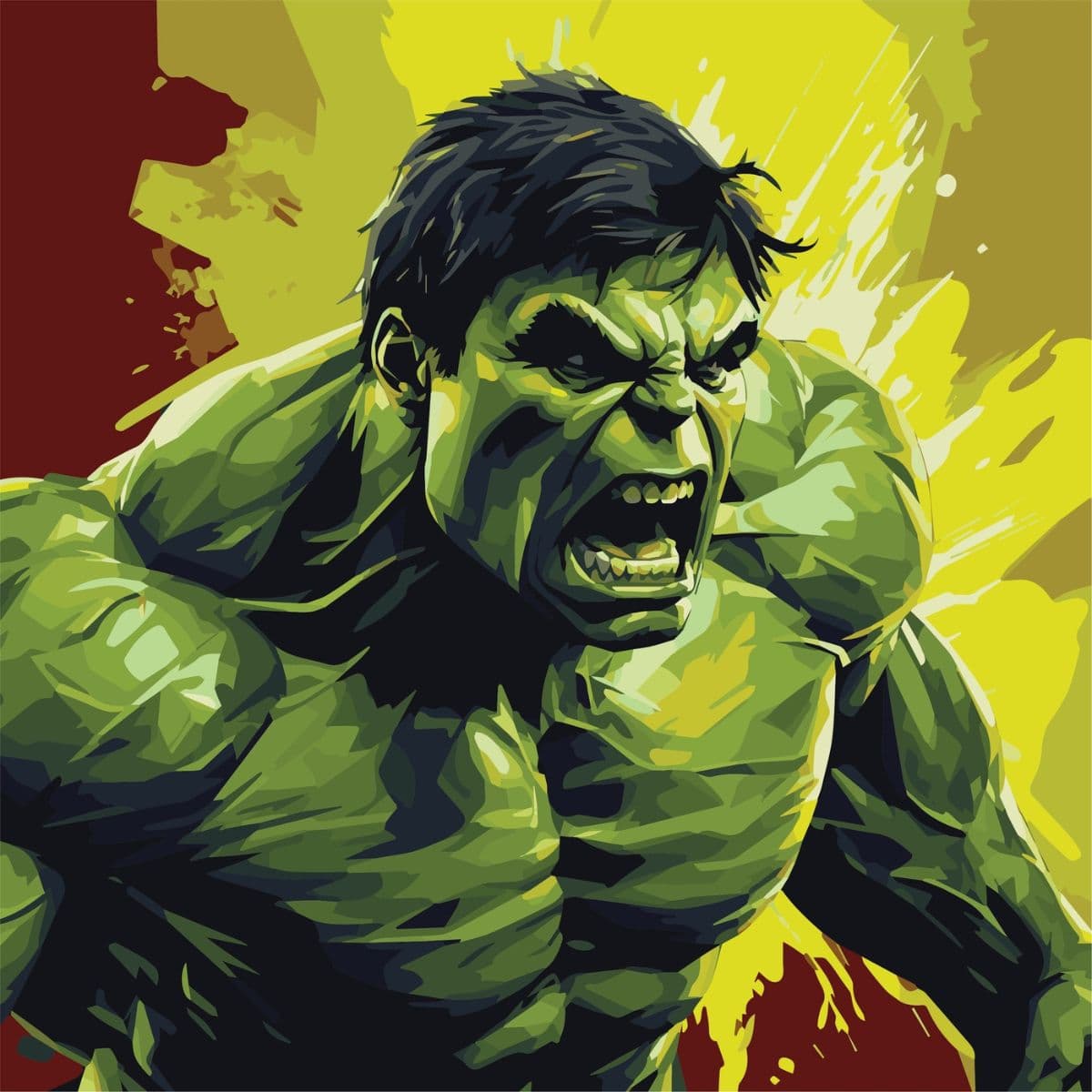 Fury of the Hulk Wallpaper, Angry Hulk Screaming Wall Mural pattern detail