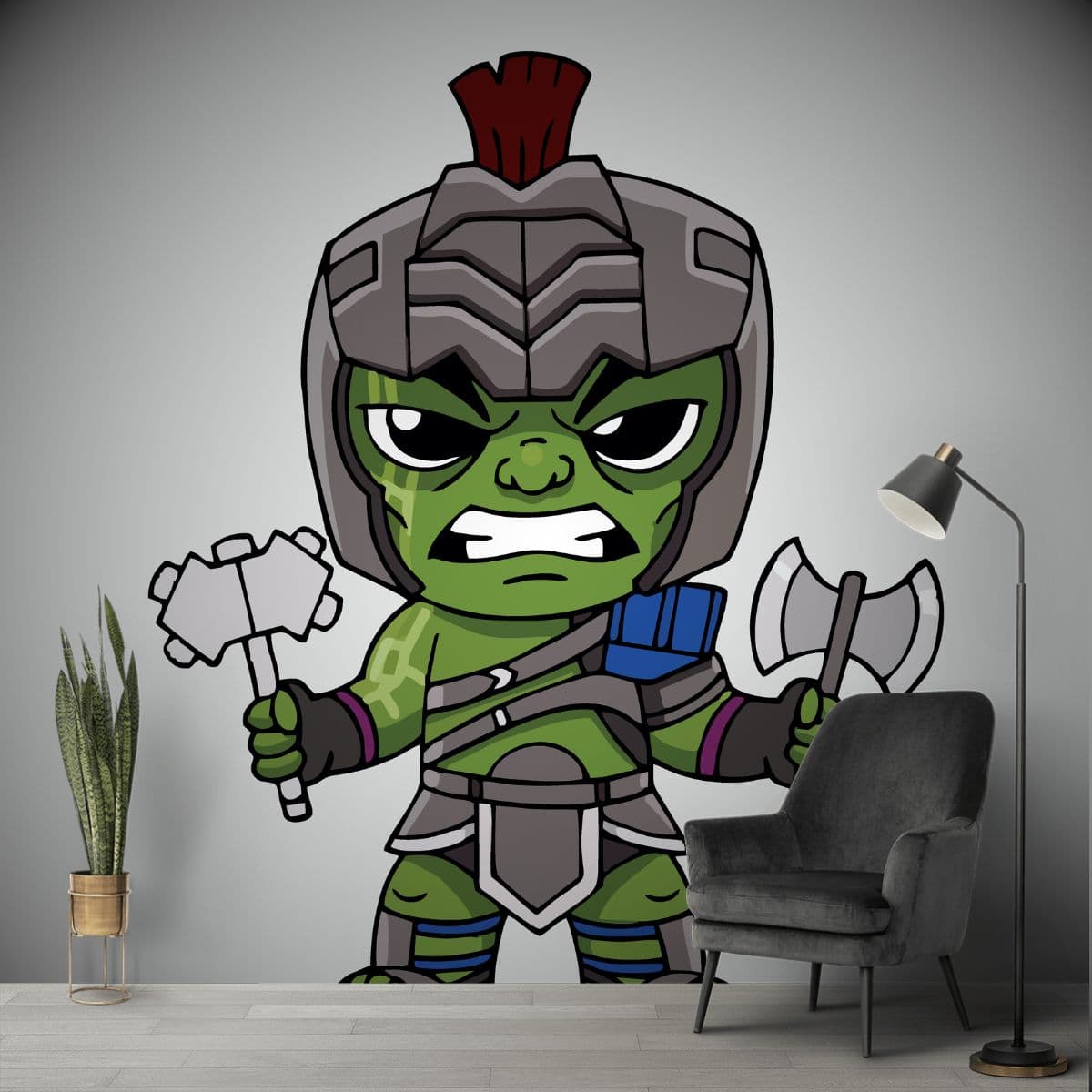 Infinity Hulk Mural Masterpiece Wall Wallpaper shown in a room