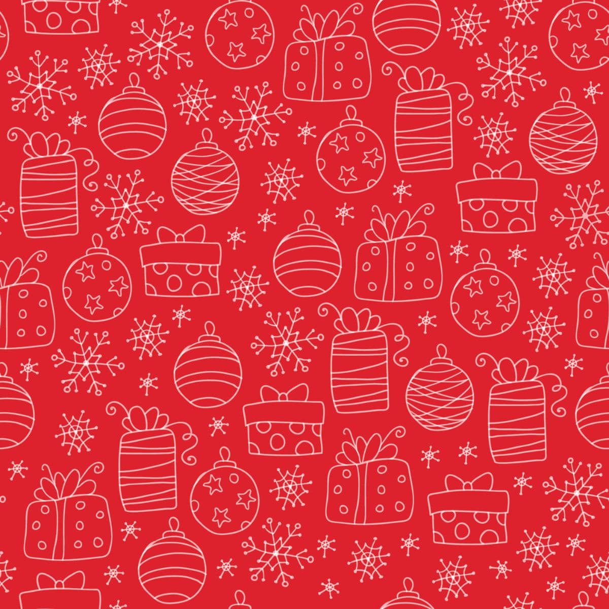 Christmas Decor Wallpaper With Gifts Snowflakes pattern detail