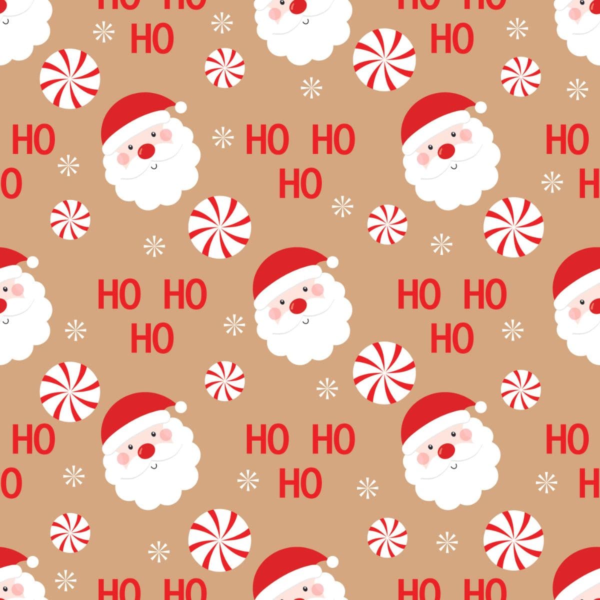 Ho Ho Santa Pattern Christmas Decor Wallpaper pattern detail