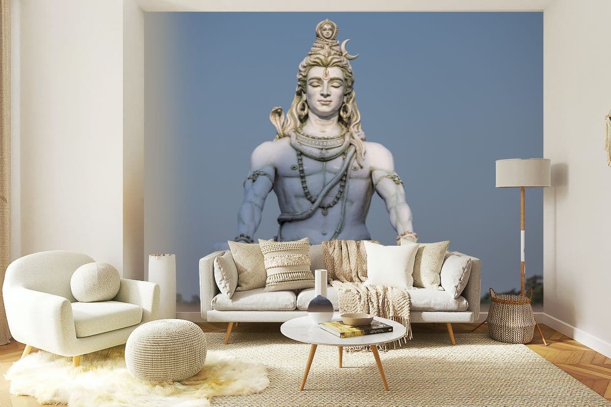 Bhagwan Shiva Murti Rishikesh Wallpaper shown in a room