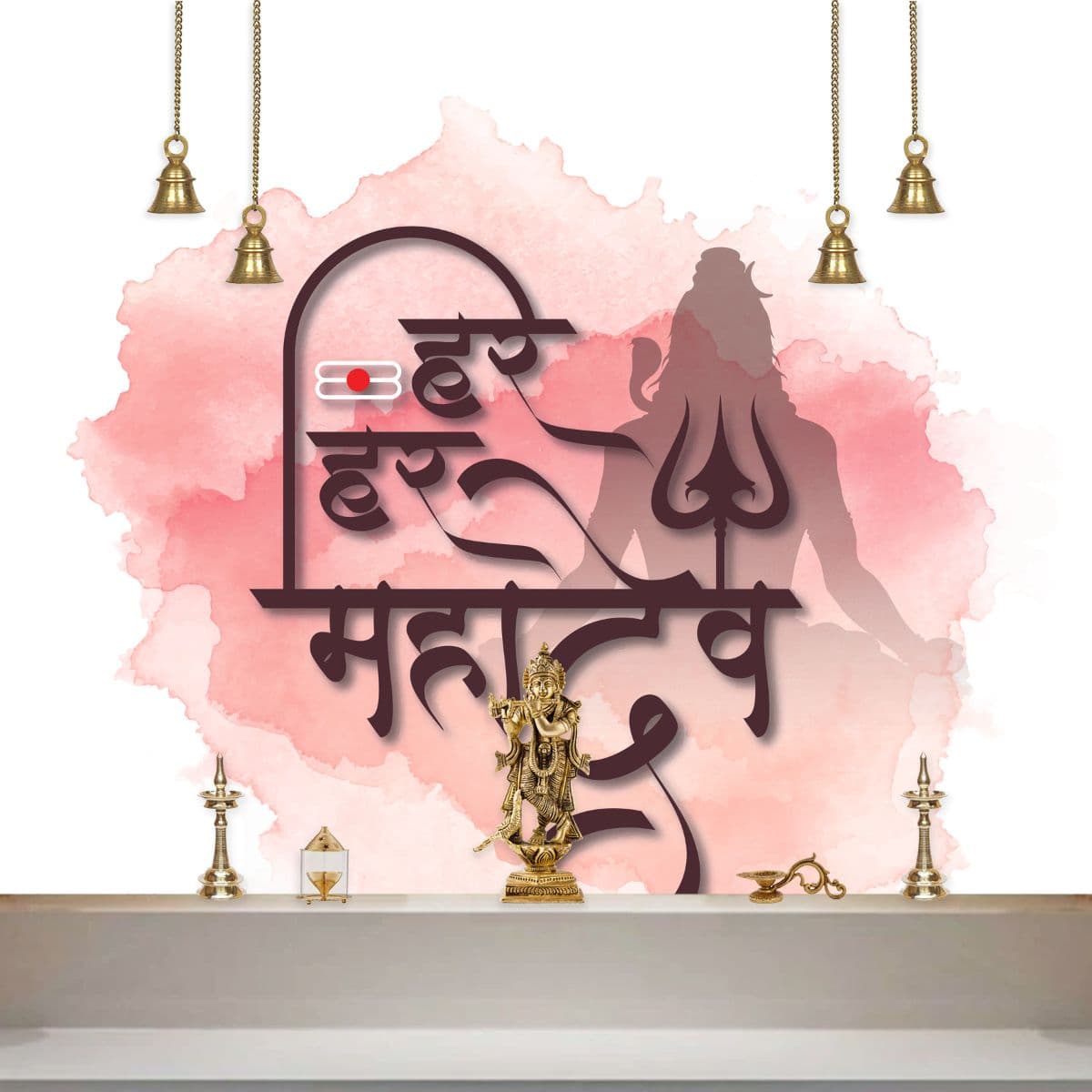 Har Har Mahadev Wallpaper for Wall shown in a room
