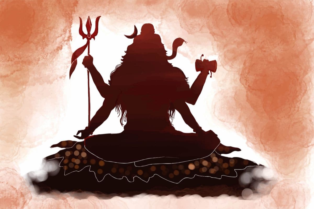 Lord Shiva Silhouette Wallpaper for Wall pattern detail