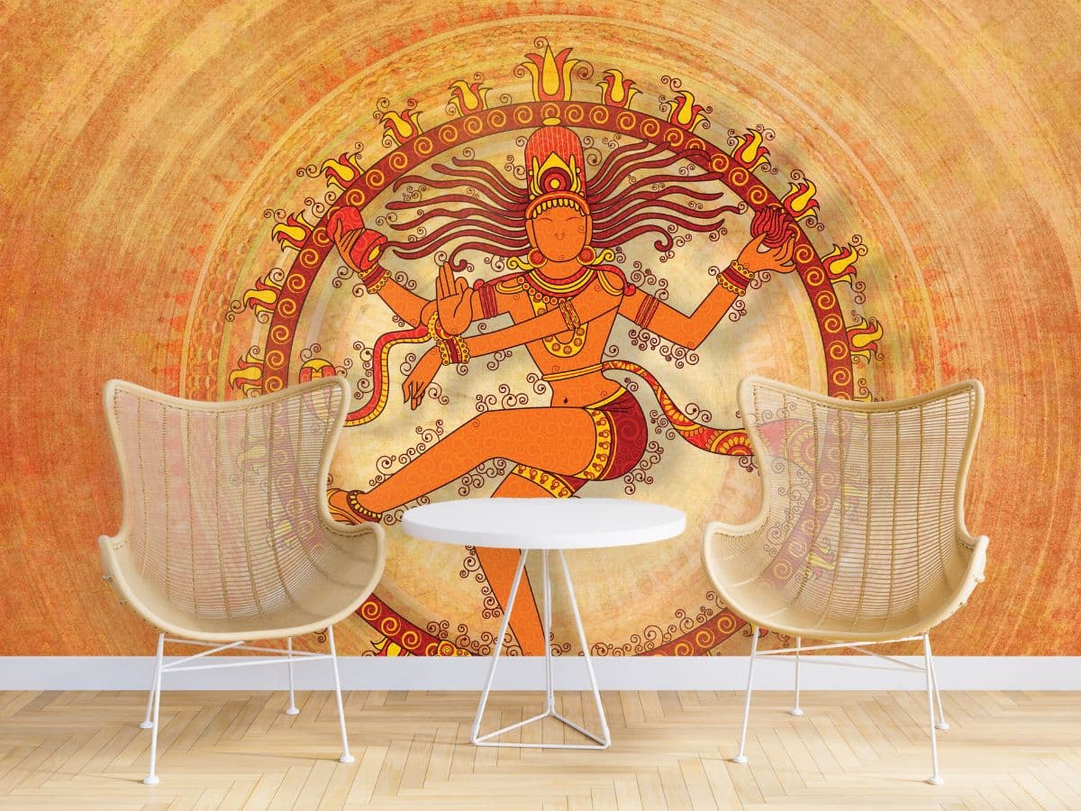Shiva Natraj Wallpaper for Wall shown in a room