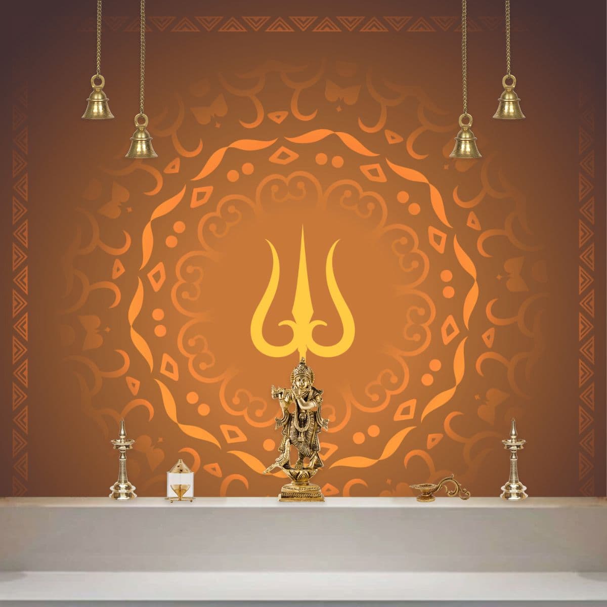 Shiva Trishul Wallpaper for Wall shown in a room