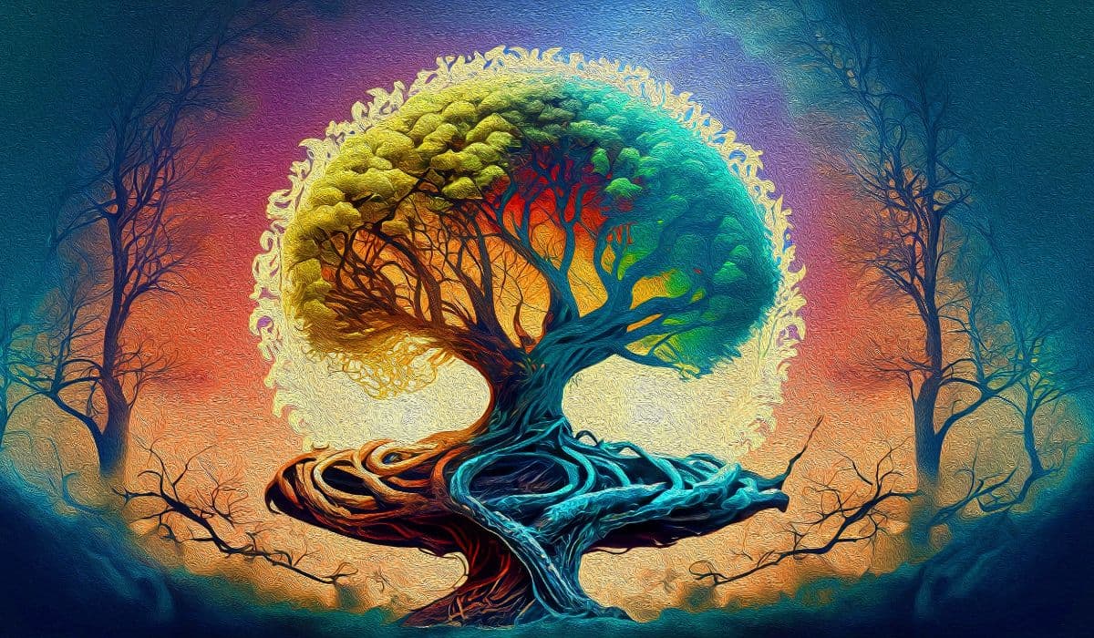 3d Digital Art of The Tree of Life Wallpaper for Wall pattern detail