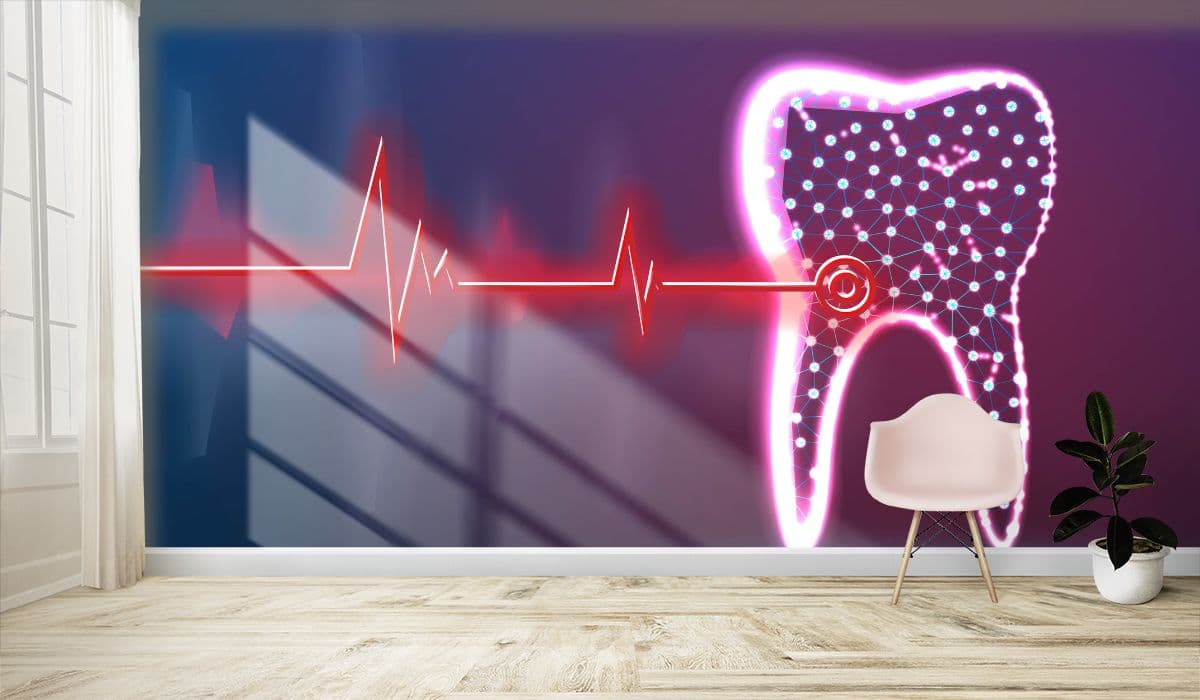 Dental Clinic Pulse Wallpaper for Wall shown in a room