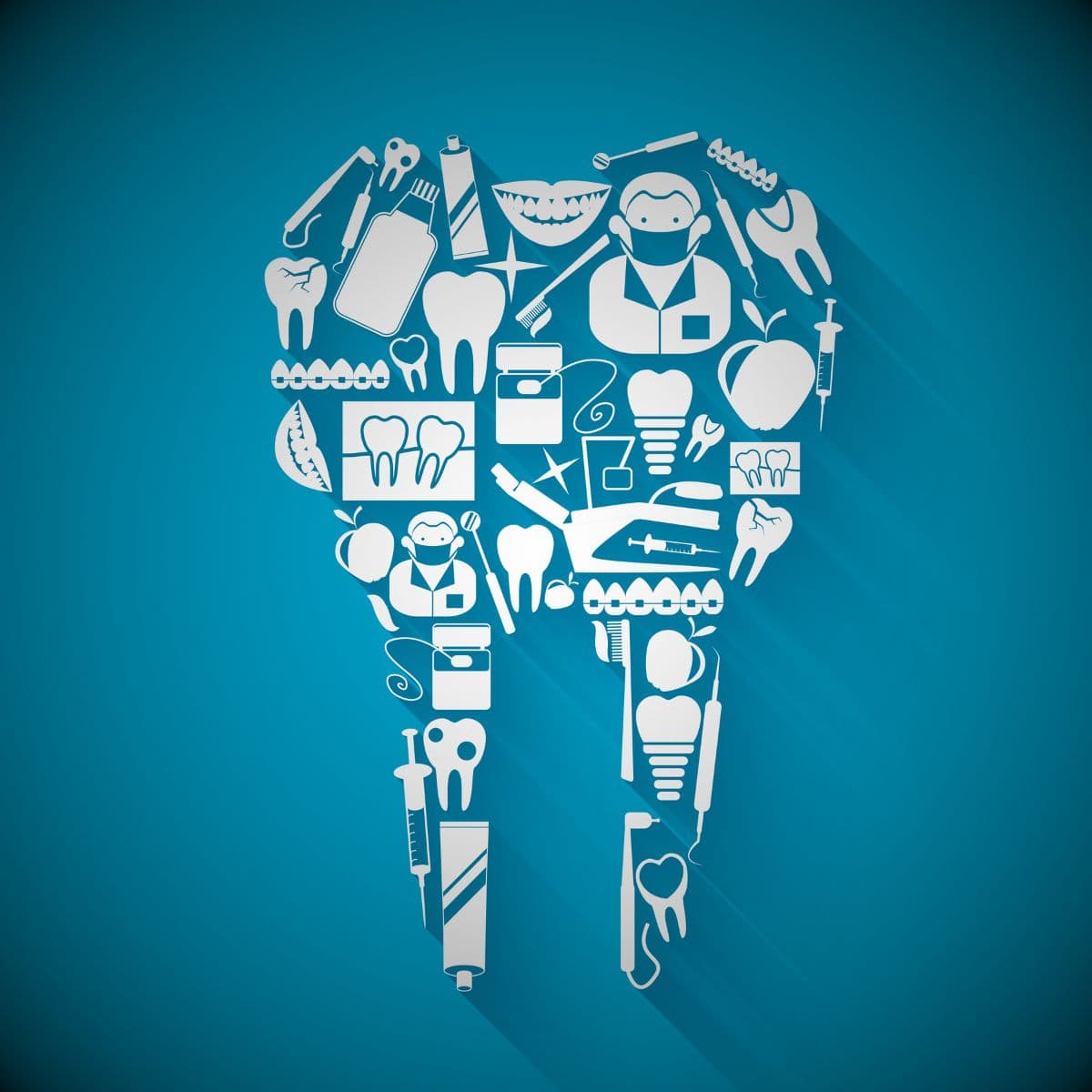 Tooth Design Dental Wallpaper for Clinic pattern detail