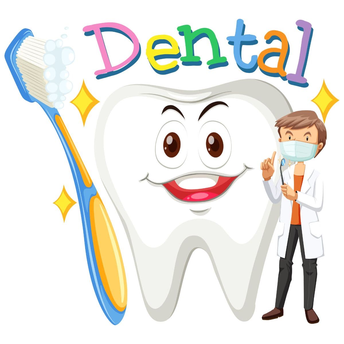 Smiles All Around Mural Wallpaper for Dental Clinic pattern detail