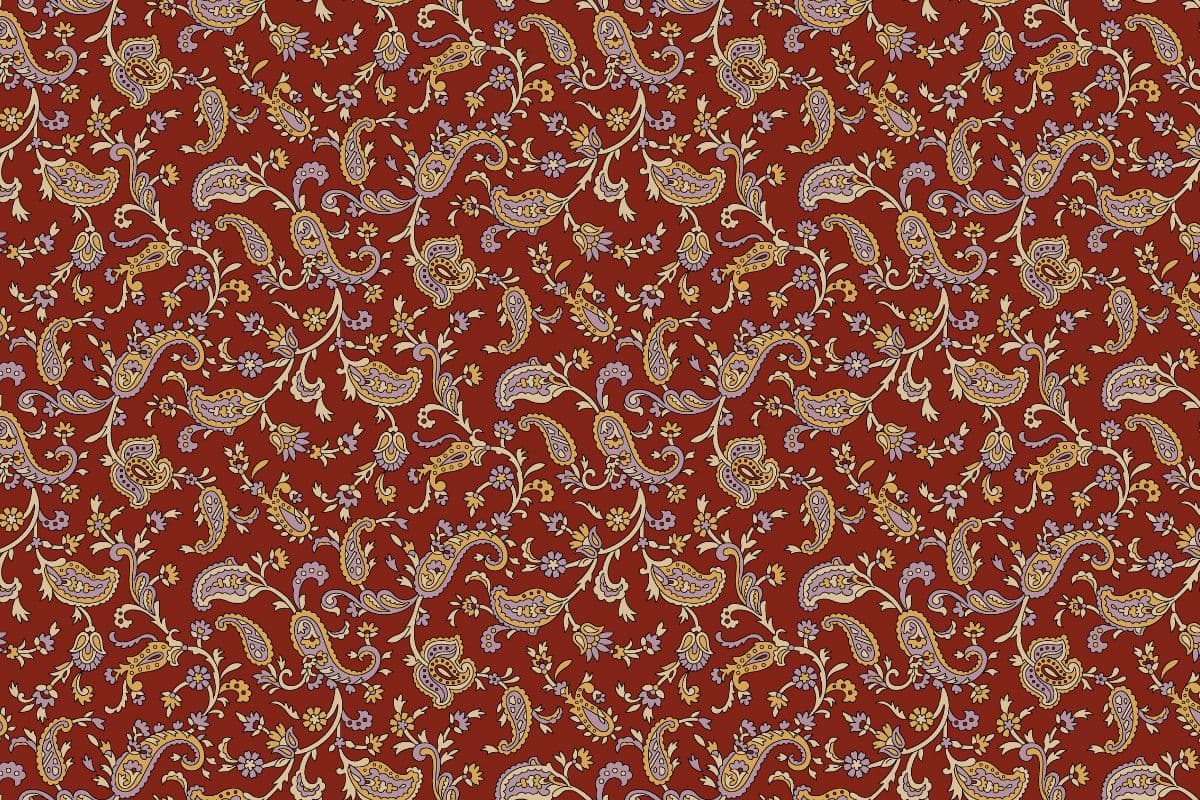 Brown Color Paisley Art Wallpaper for Wall pattern detail