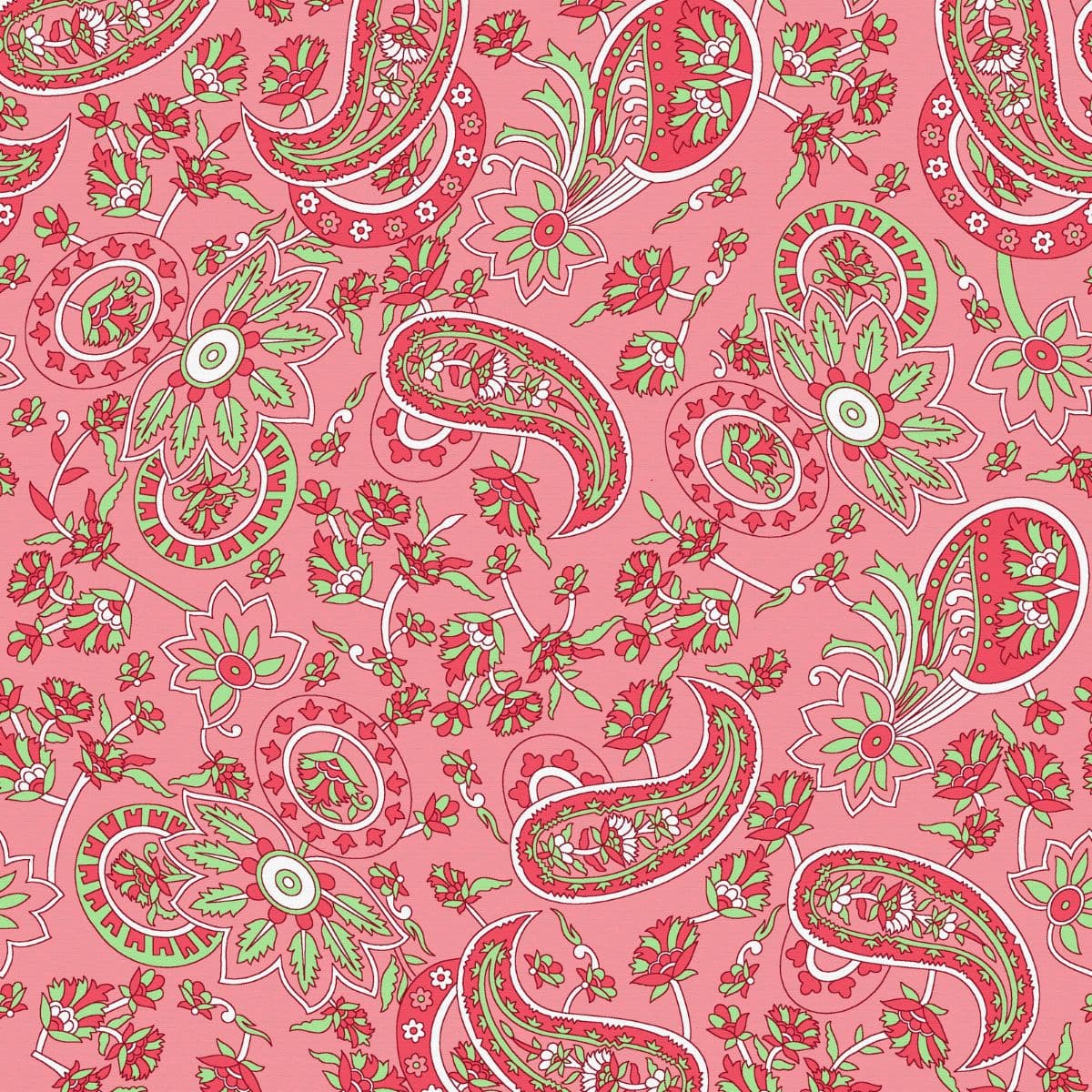 Red and Pink Paisely Pattern Wallpaper for Wall pattern detail