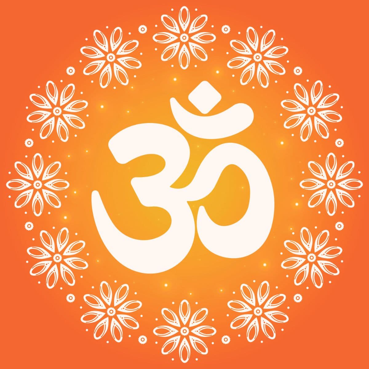 OM Symbol and Sun Mandala Wallpaper for Wall pattern detail