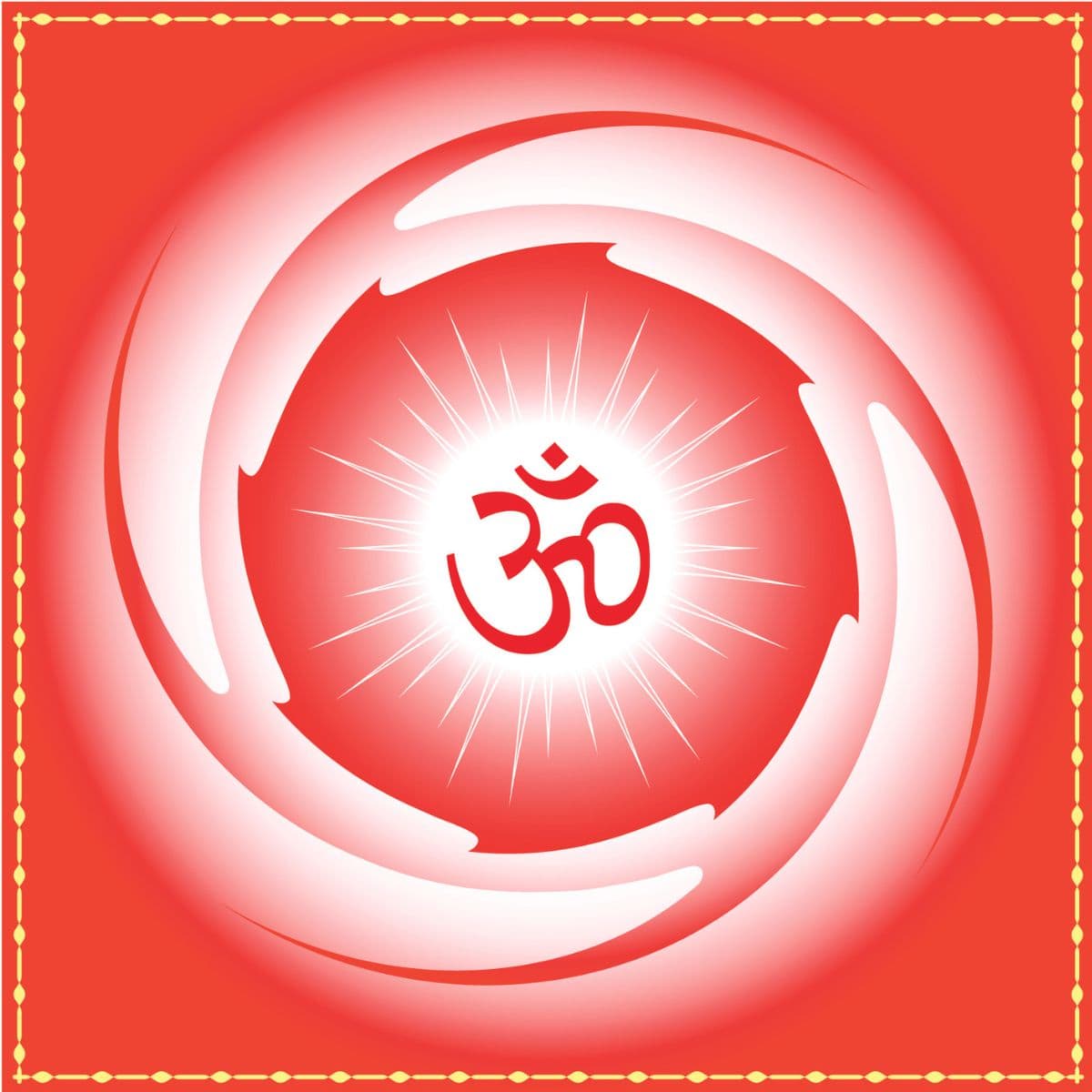 Om Wallpaper Design With White Rays for Home pattern detail