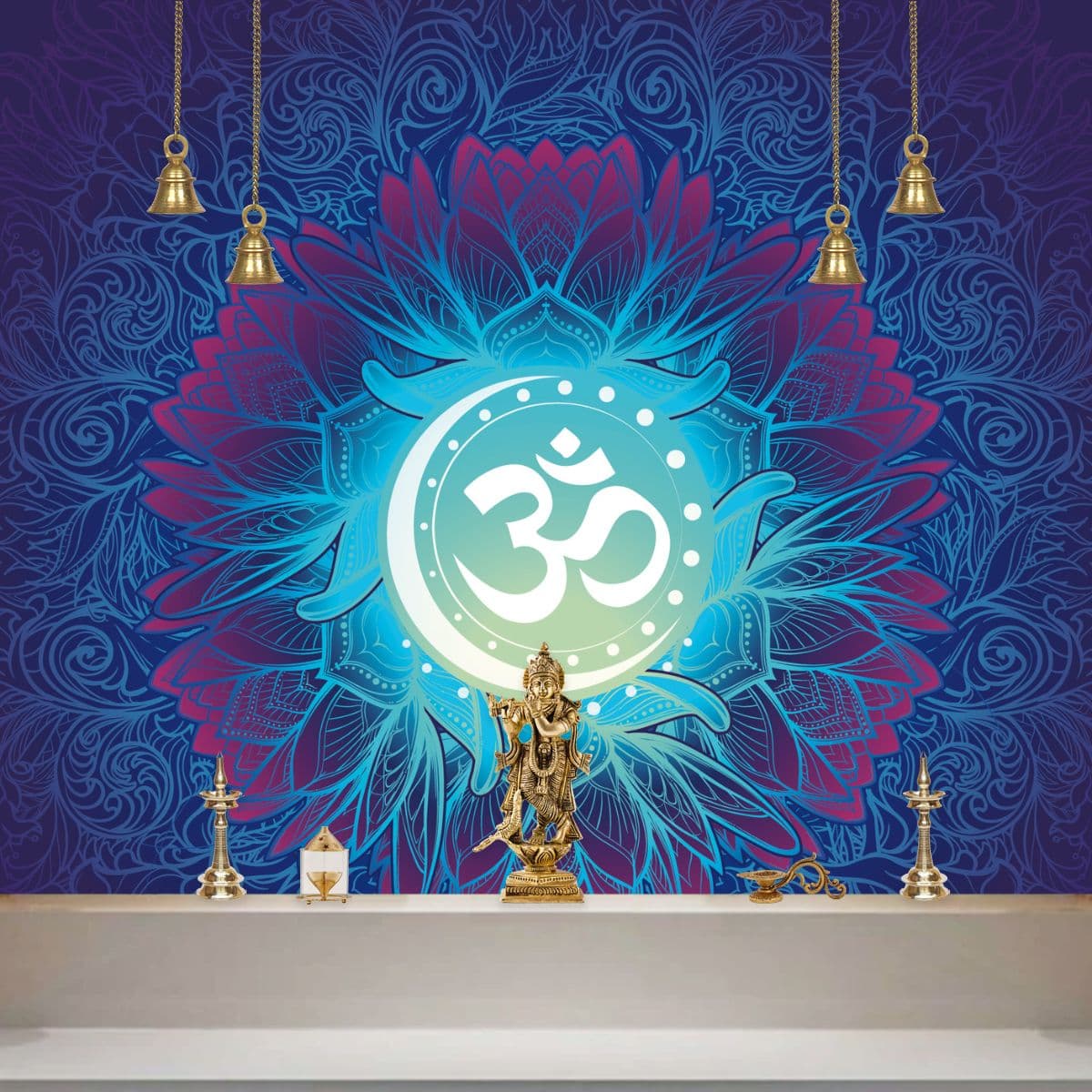 Sacred OM Wallpaper Mural shown in a room
