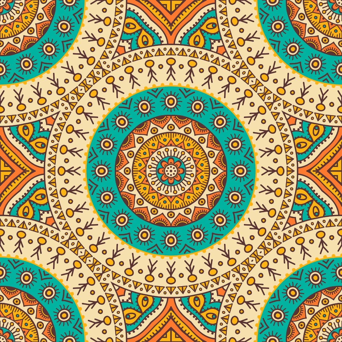 Seamless Mandala Pattern Wallpaper for Wall pattern detail
