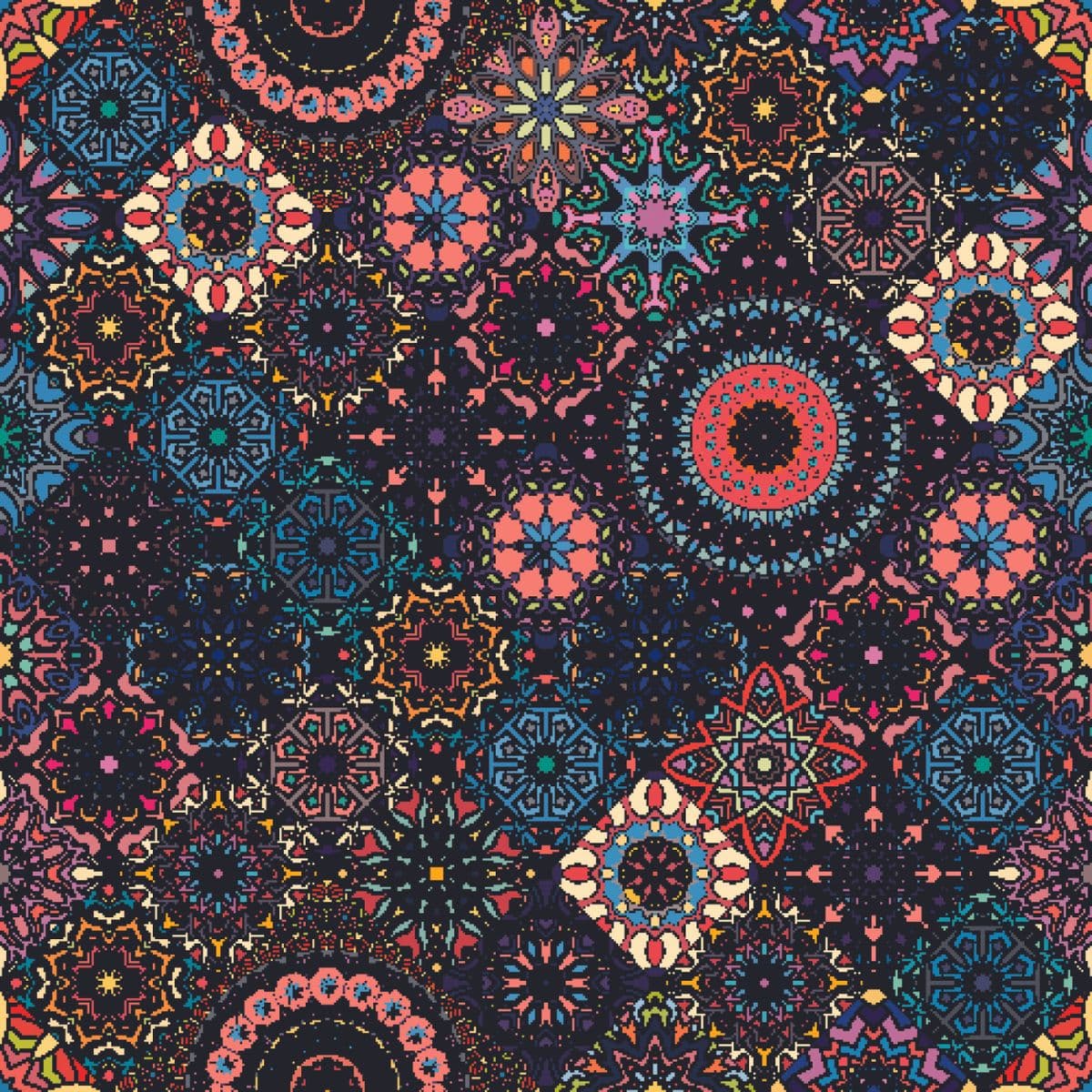 Vintage Mandala Style Floral Wallpaper for Wall pattern detail