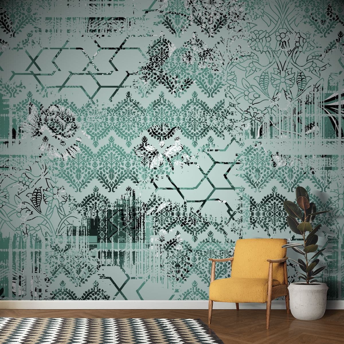 Luxe Loom Premium Wall Décor Wallpaper shown in a room