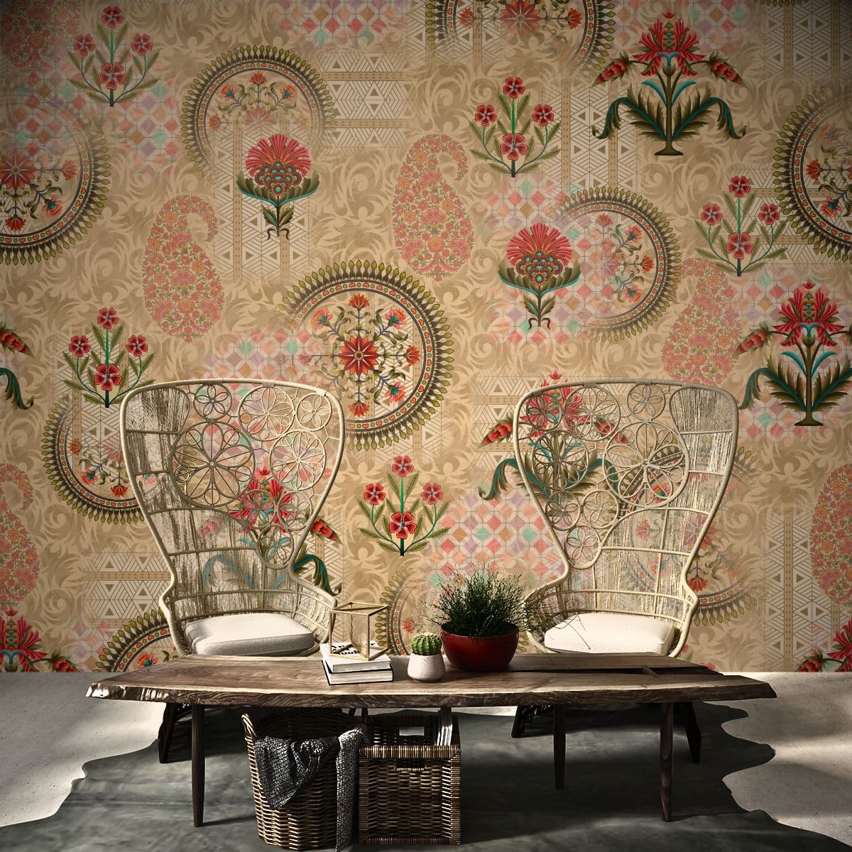 Grand Dynasty Royal Wallpaper For Drawing Room shown in a room