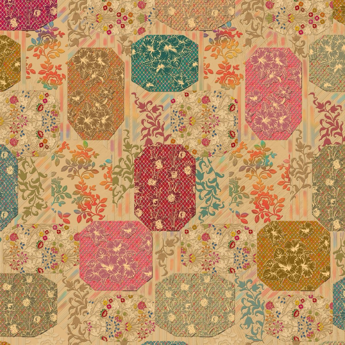 Supreme Serenity Wall Adornments Wallpapers Living Room pattern detail