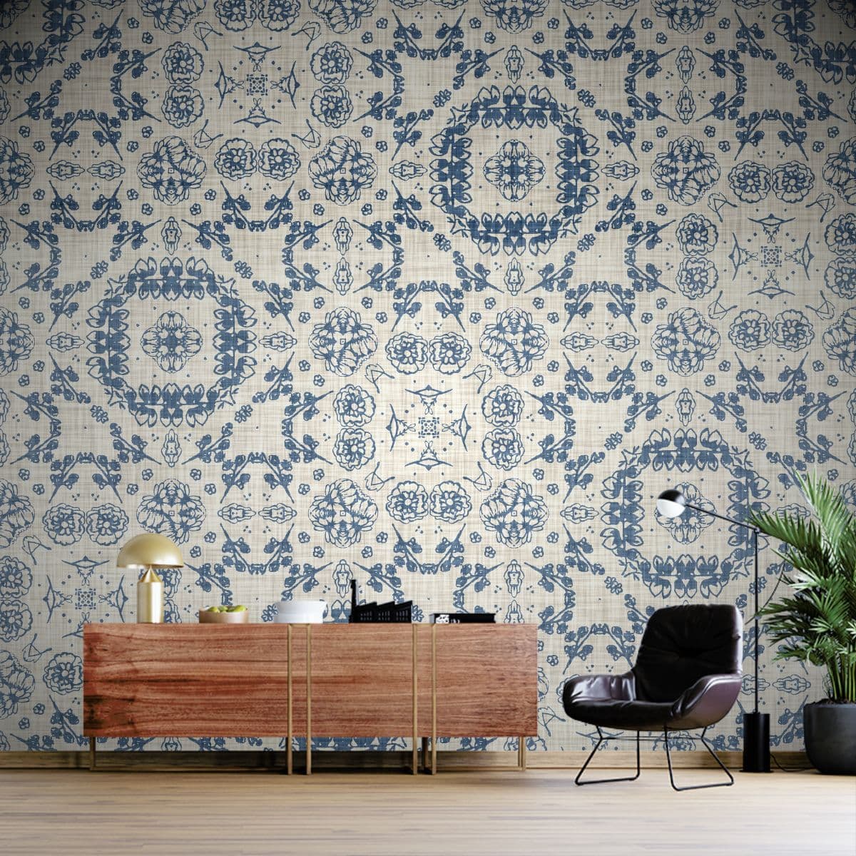 Elite Estates Premium Living Room Patterns Wallpaper shown in a room