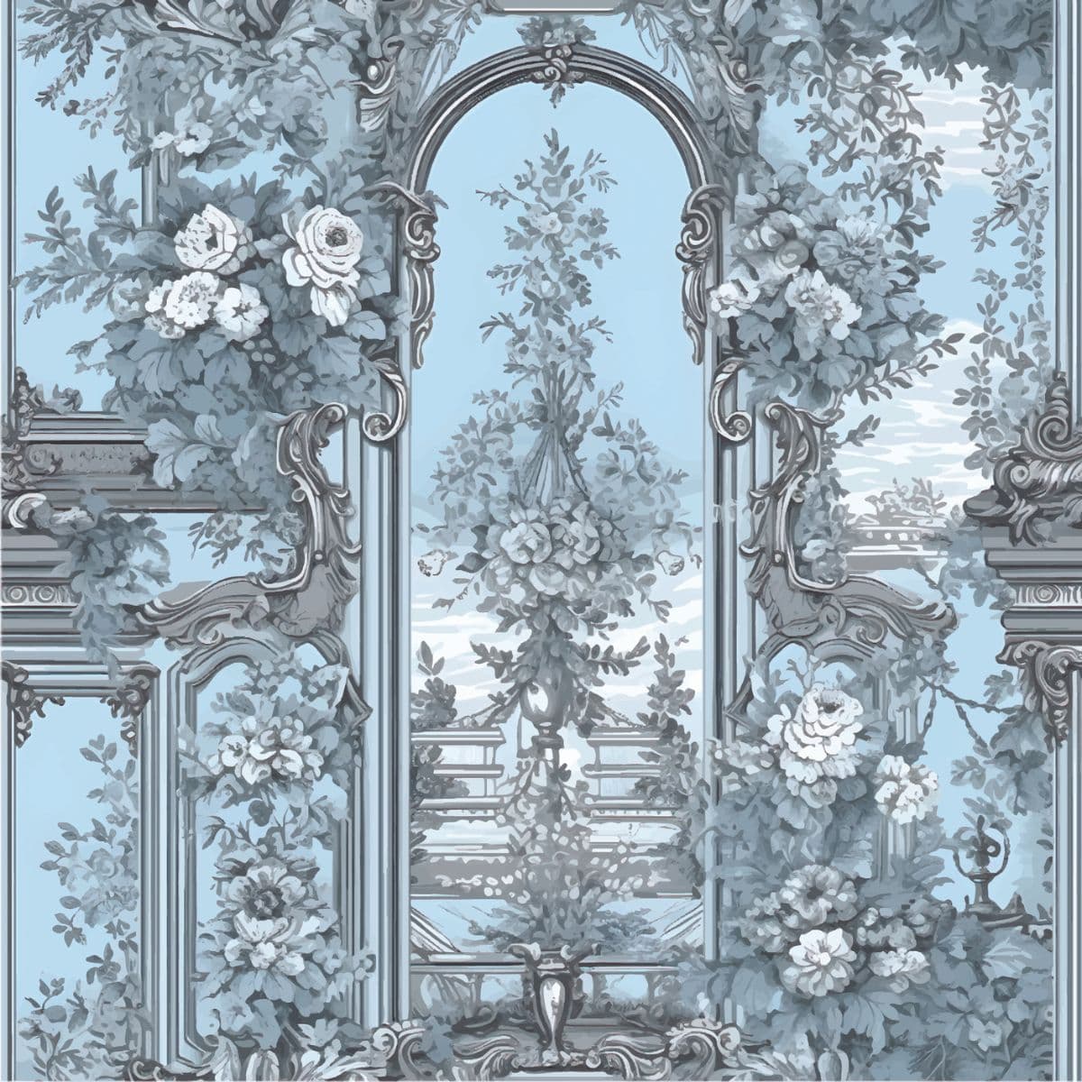 Botanical Beauty Contemporary Wallpaper pattern detail