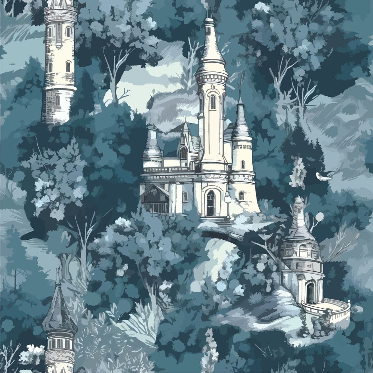 Mystical Mural Modern Wallpaper for Drawing Room pattern detail