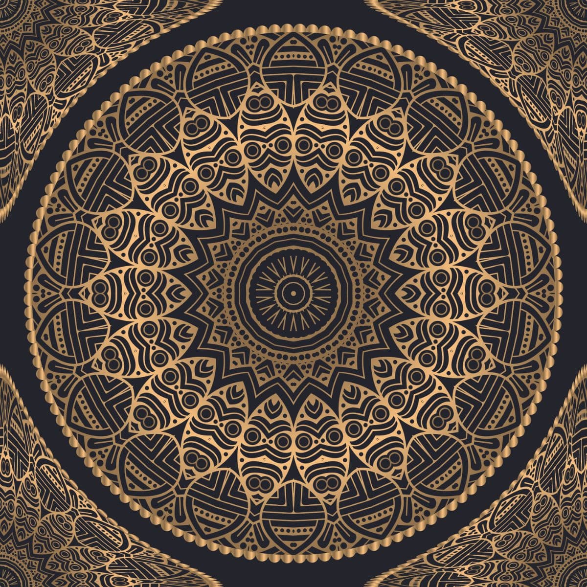 Golden Elegance Mandala Design Wallpaper pattern detail