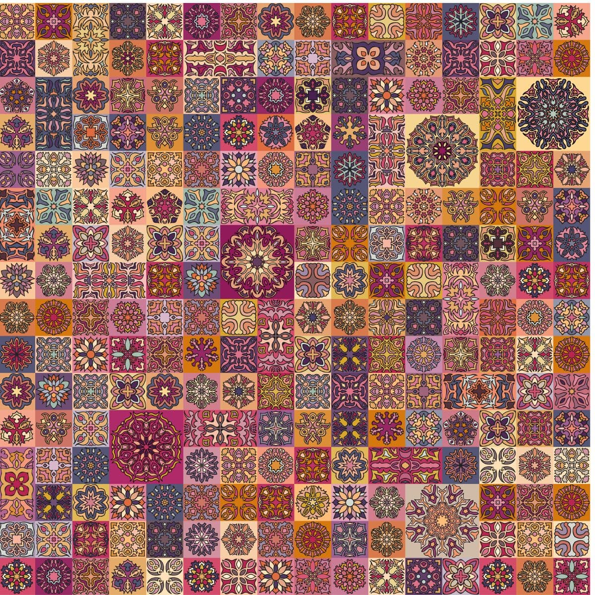 Mediterranean Mosaic Magic Wallpaper for Walls pattern detail