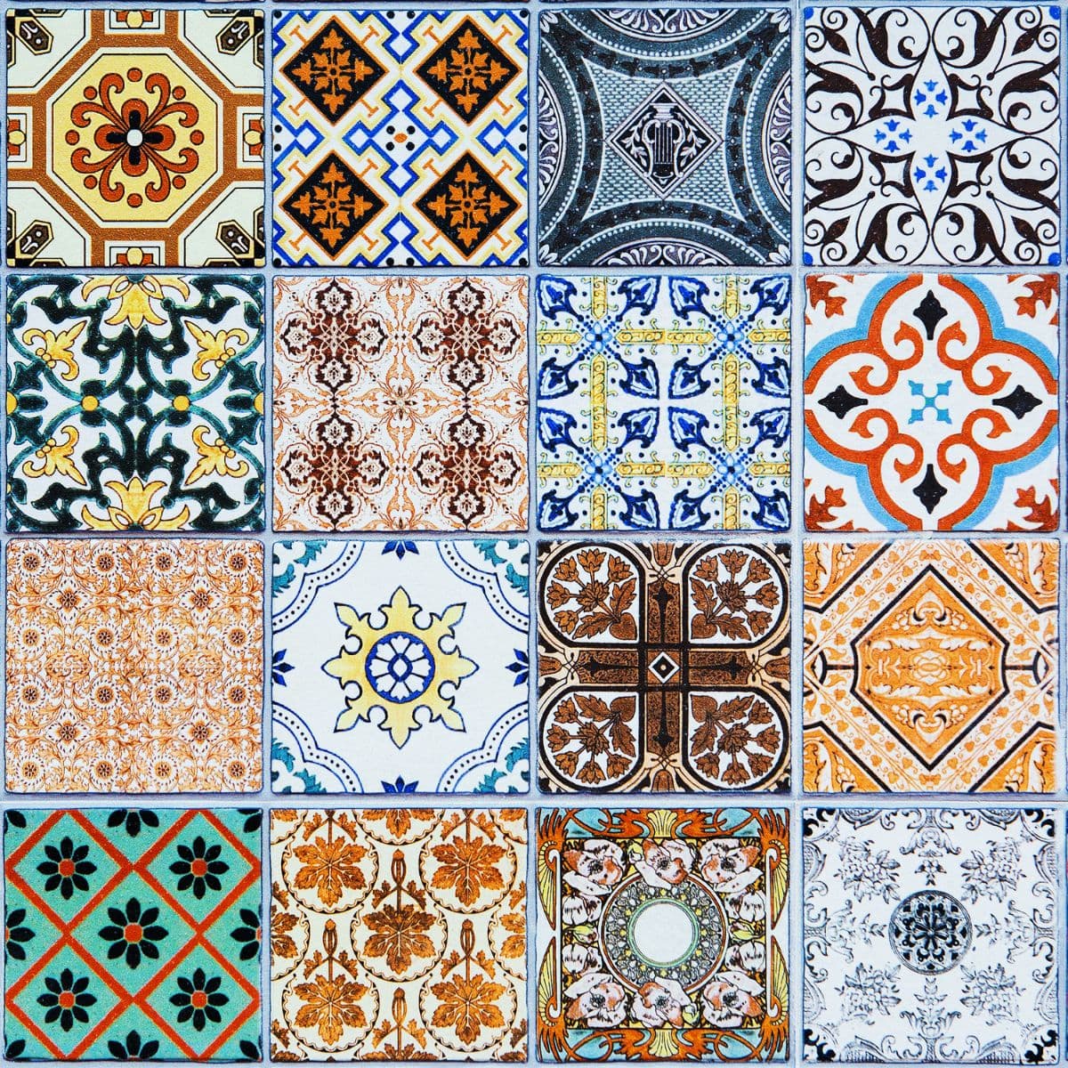 Modern Azulejo Mural Wallpaper for Walls pattern detail